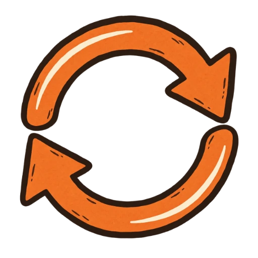 Circular exchange arrows for easy swaps